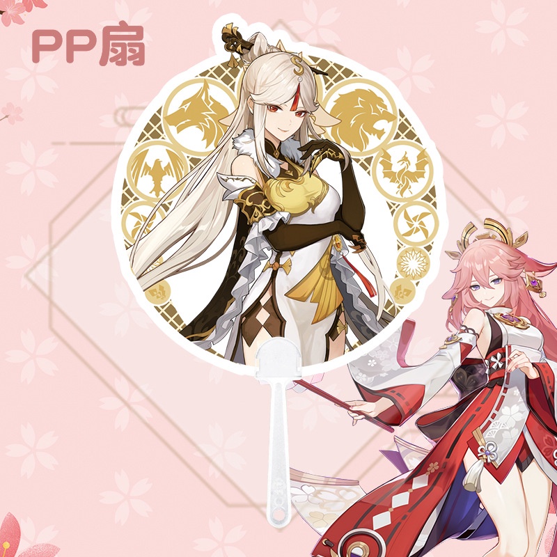 Quạt Cầm Tay Anime Genshin Impact Thủ Công Thời Trang Diluc Hutao Eula Keqing Xiao Zhongli Thích Hợp Làm Quà Tặng Mùa Hè