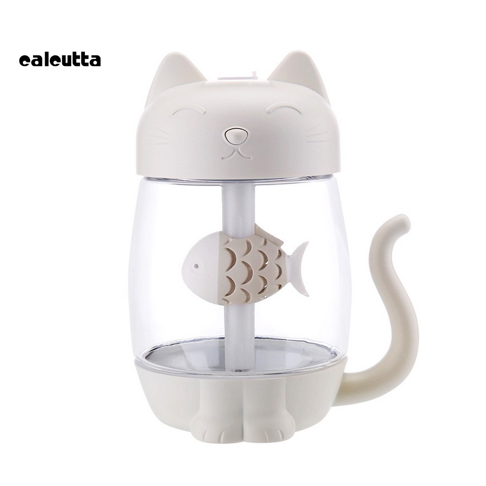 Máy xông tinh dầu đèn LED 350ML hình con mèo dễ thương