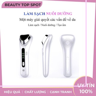 Máy Massage Mặt  Cao Cấp Làm Đẹp Da 3 Trong 1- Chế Độ Làm Sạch Sâu, Nuôi Dưỡng Da và Massage Nhiệt Tạo Ẩm Da