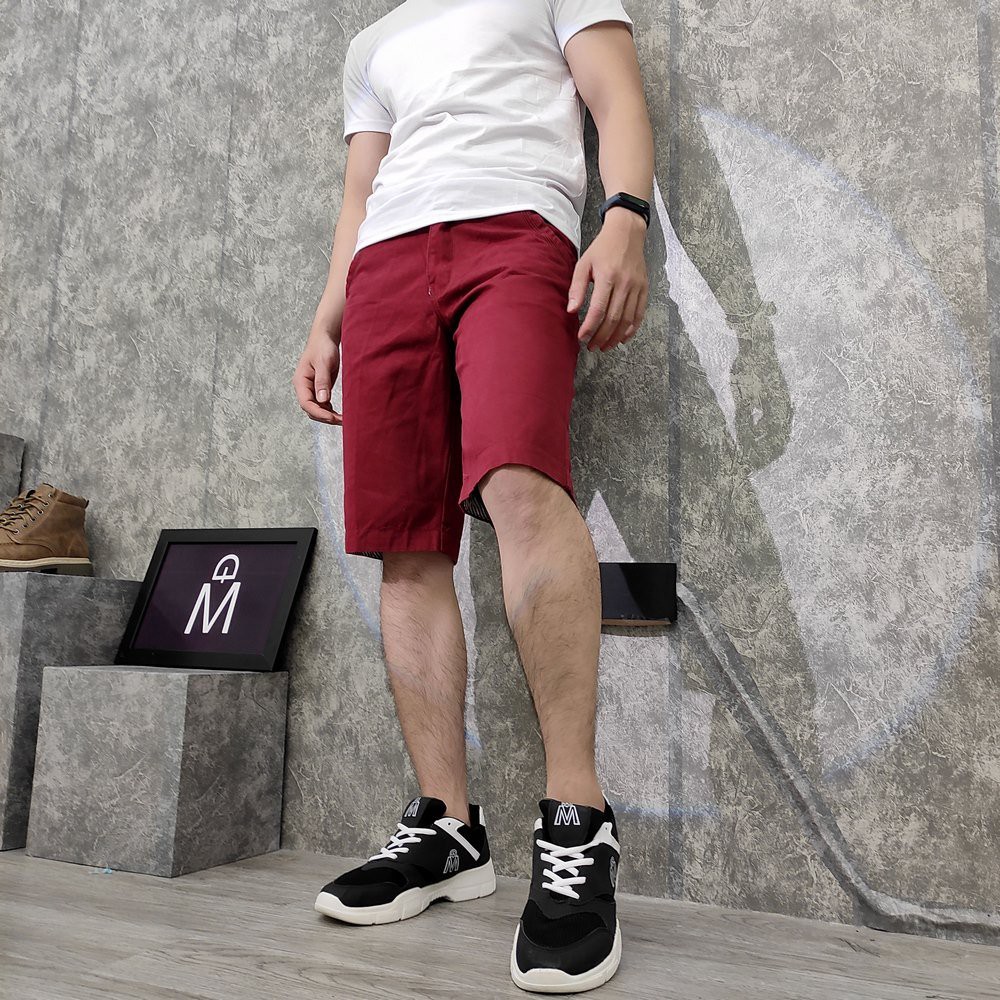 Quần short kaki màu đỏ vải bền đẹp TL131 Shop Thành Long