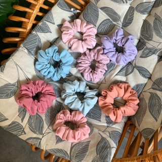 [Mã SKAMLTSM9 giảm 10% đơn 99K] Scrunchies vải linen màu pastel cột tóc hàn quốc