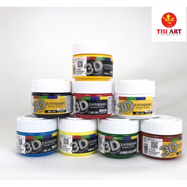 Acrylic 3d-100ml: Acrylic 3d-100ml là loại mực vẽ 3d rất thú vị cho các nghệ sĩ và nhà thiết kế. Loại mực này cho phép bạn tạo ra các hiệu ứng 3D độc đáo trên nhiều bề mặt khác nhau. Điều tuyệt vời là bạn có thể dễ dàng sáng tạo và truyền tải thông điệp của mình qua các tác phẩm của mình.