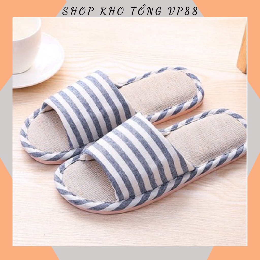 Dép Lê Nữ Nam Đi Trong Nhà Phong Cách Hàn Quốc, Dép Văn Phòng Đế Xốp Siêu Nhẹ, Vải Bố, Siêu Êm Chống Trơn t-1809-KHOTONG