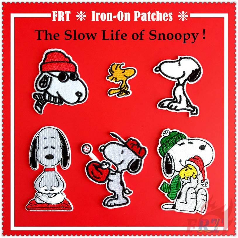1 Miếng dán ủi thêu hình nhân vật hoạt họa Snoopy đáng yêu