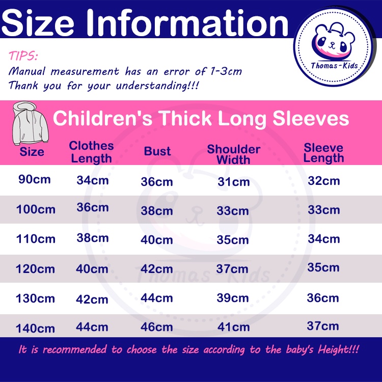 [THOMAS Kids] Áo Cotton Nguyên Chất Dài Tay Dày Dặn Thoải Mái Thân Thiện Với Da Họa Tiết Hoạt Hình Xuân Thu Dành Cho Bé Trai Bé Gái 3 -