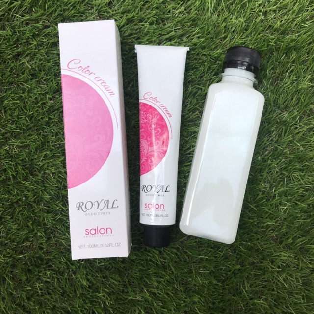 COMBO MÀU NHUỘM NÂU TÂY VÀNG THỜI TRANG SALON ROYA VÀ OXY TRỢ NHUỘM 300ml