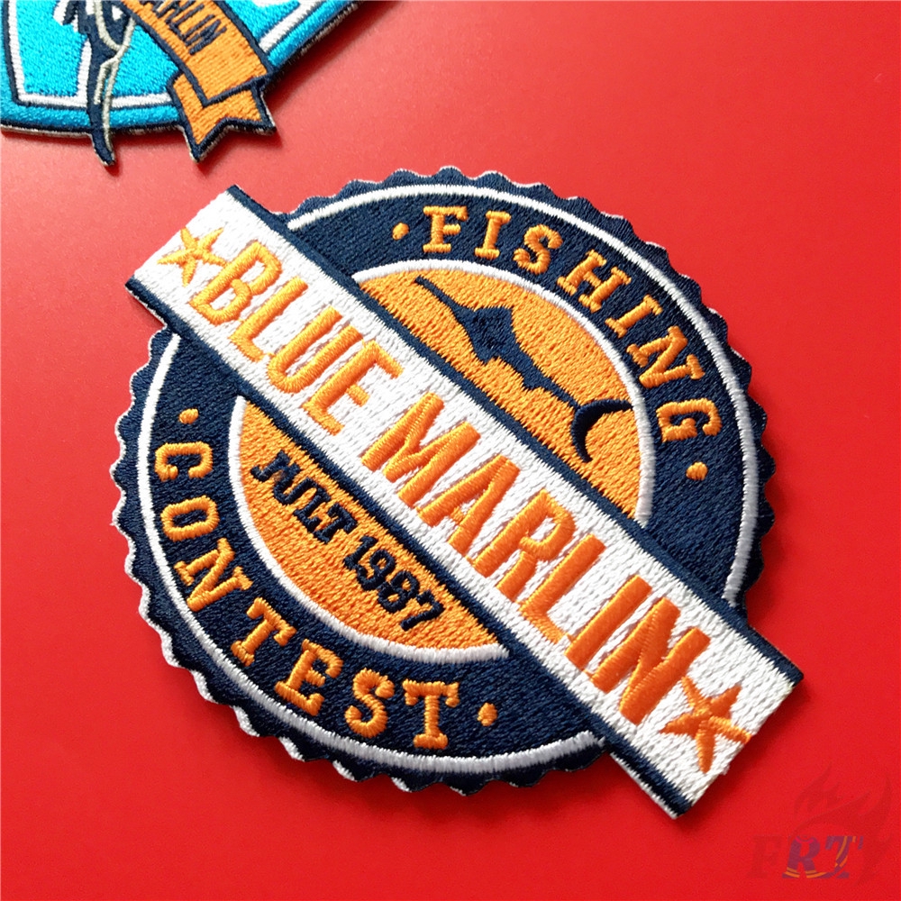 Miếng dán ủi thêu họa tiết Blue Marlin dùng trong may vá DIY