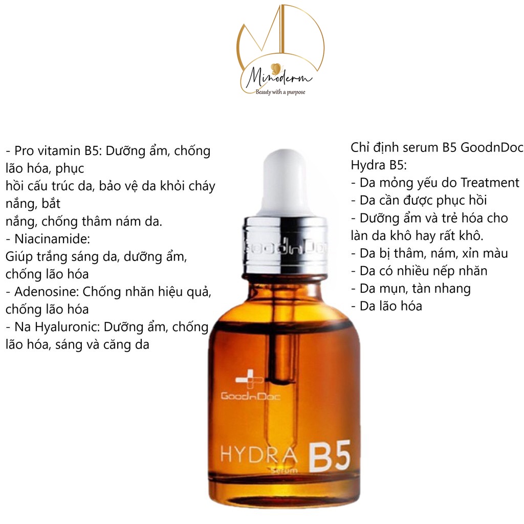 Tinh chất GoodnDoc Hydra B5 Serum phục hồi da, Dưỡng ẩm, chống lão hóa và làm sáng da hiệu quả