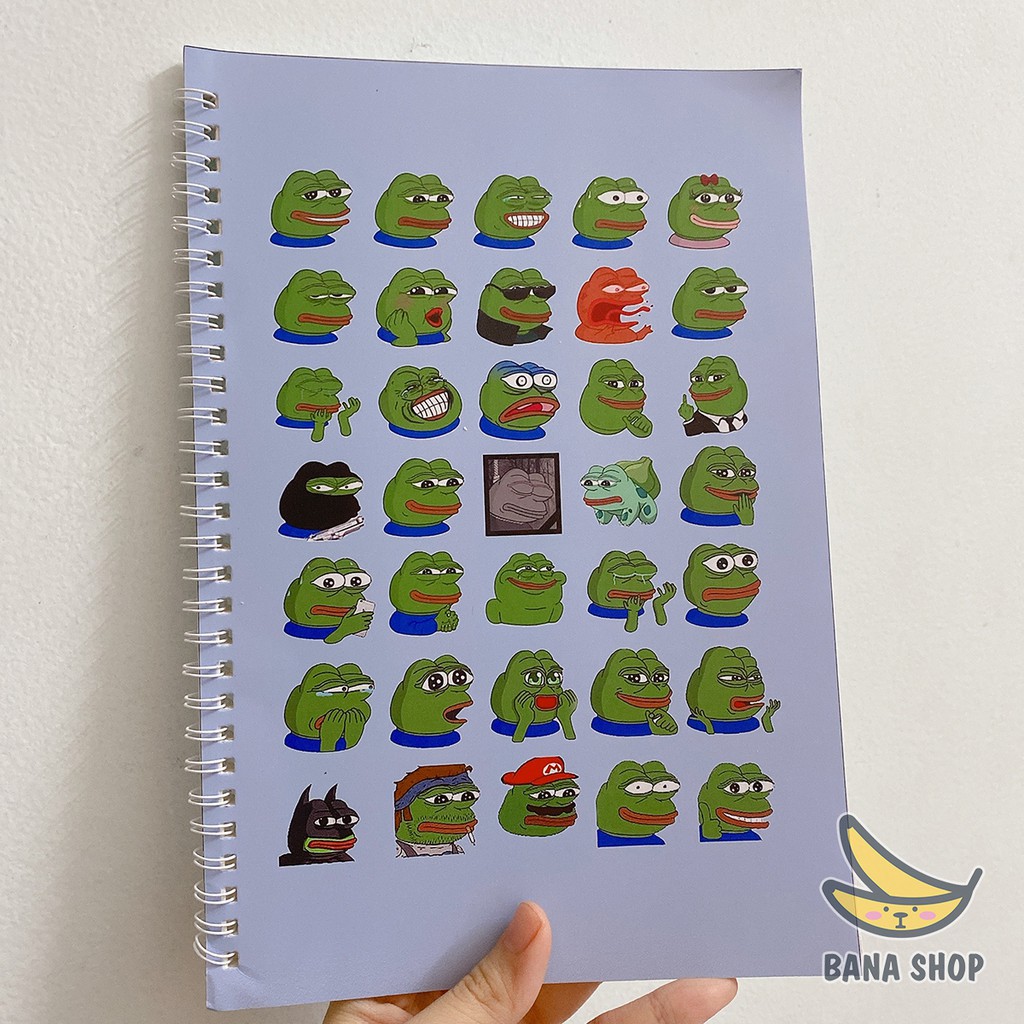 Sổ lò xo size lớn B5 60 trang ếch xanh Pepe the frog siêu bựa vozer