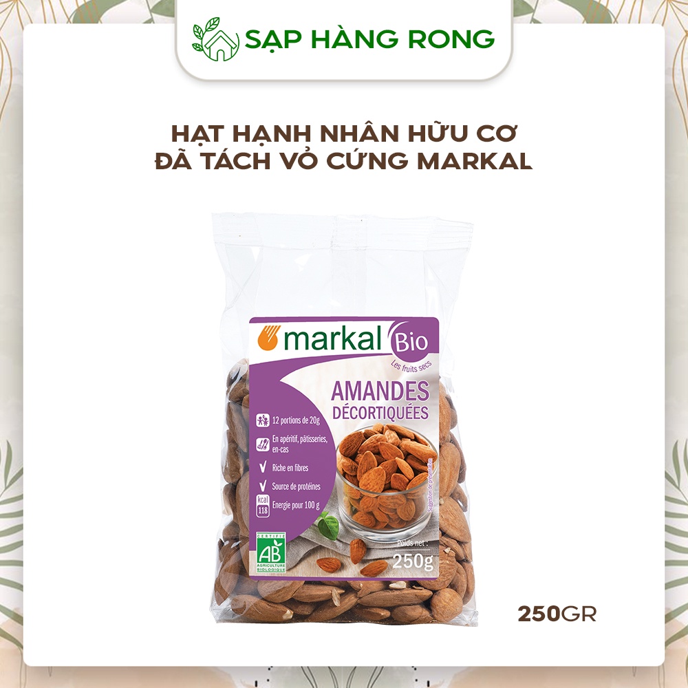 Hạt Hạnh Nhân Hữu Cơ Đã Tách Vỏ Cứng Markal 250g - HSD: 17/09/2022