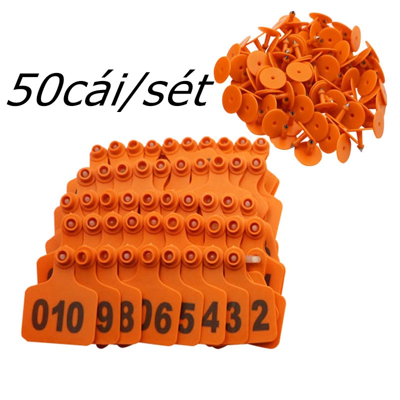 Combo 50pcs thẻ đeo tai cho lợn, thẻ tai heo, bò, dê, thẻ đeo tai cho chăn nuôi gia súc, thẻ tai heo nhập khẩu