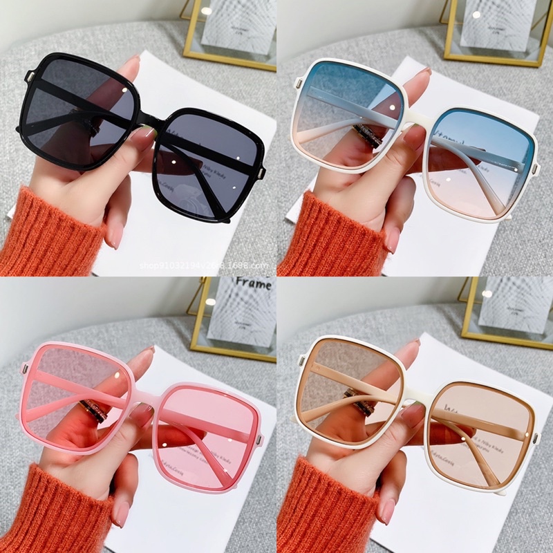 Kính Mát Gọng Vuông Lớn Phong Cách Hàn Quốc Thời Trang Cho Nam Và Nữ