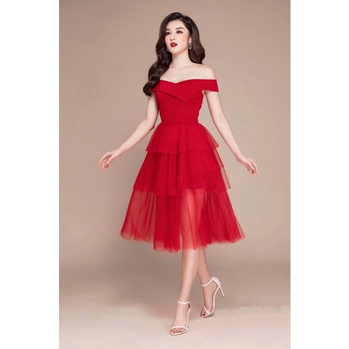 ĐẦM LƯỚI ĐỎ CỰC SANG TRỌNG UP thoi trang shop valentina