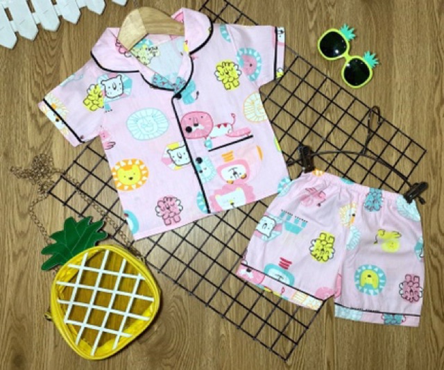 [Link 4] Bộ pijama vải thô Hàn cực xinh cho bé