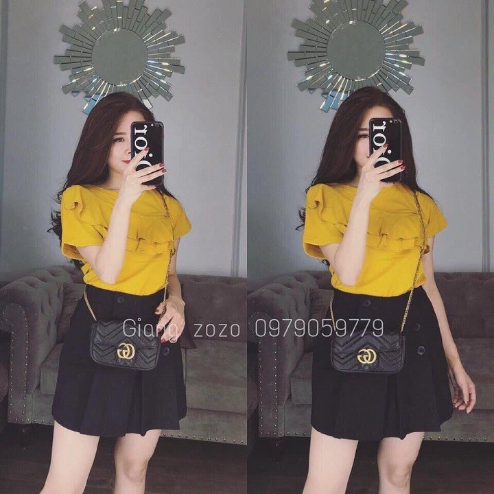 quần giả váy chữ A viền cúc _quần váy công sở | BigBuy360 - bigbuy360.vn