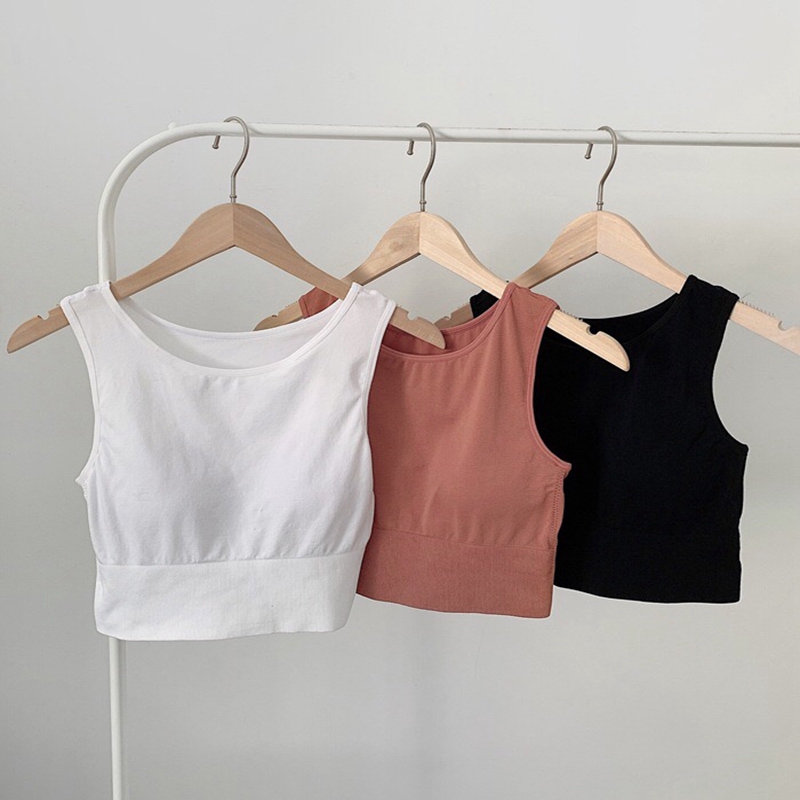 Áo Ngực Nữ Co Giãn Bằng Nylon/Spandex Màu Trơn Hợp Thời Trang Finetoo