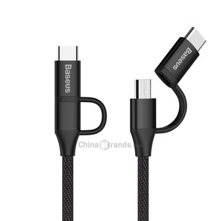 Cáp sạc baseus 2 in 1 Micro USB và Type C