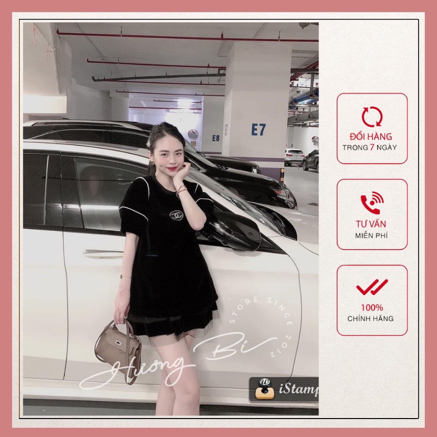 Set Áo Nhung Viền Trắng Mix Chân Váy Voan Tầng - Set Áo Mix Chân Váy Ngắn