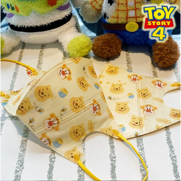 Set 10 khẩu trang 3D in hoạt hình màu ánh 5D chống bụi chống sương mù dành cho trẻ em