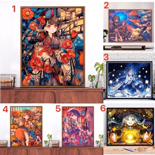 Sẵn - Tranh số hoà đã được căng khung chỉ cần tô màu theo số - Tranh Hoạt hình, Anime, tranh độc lạ bán chạy, size 40x50