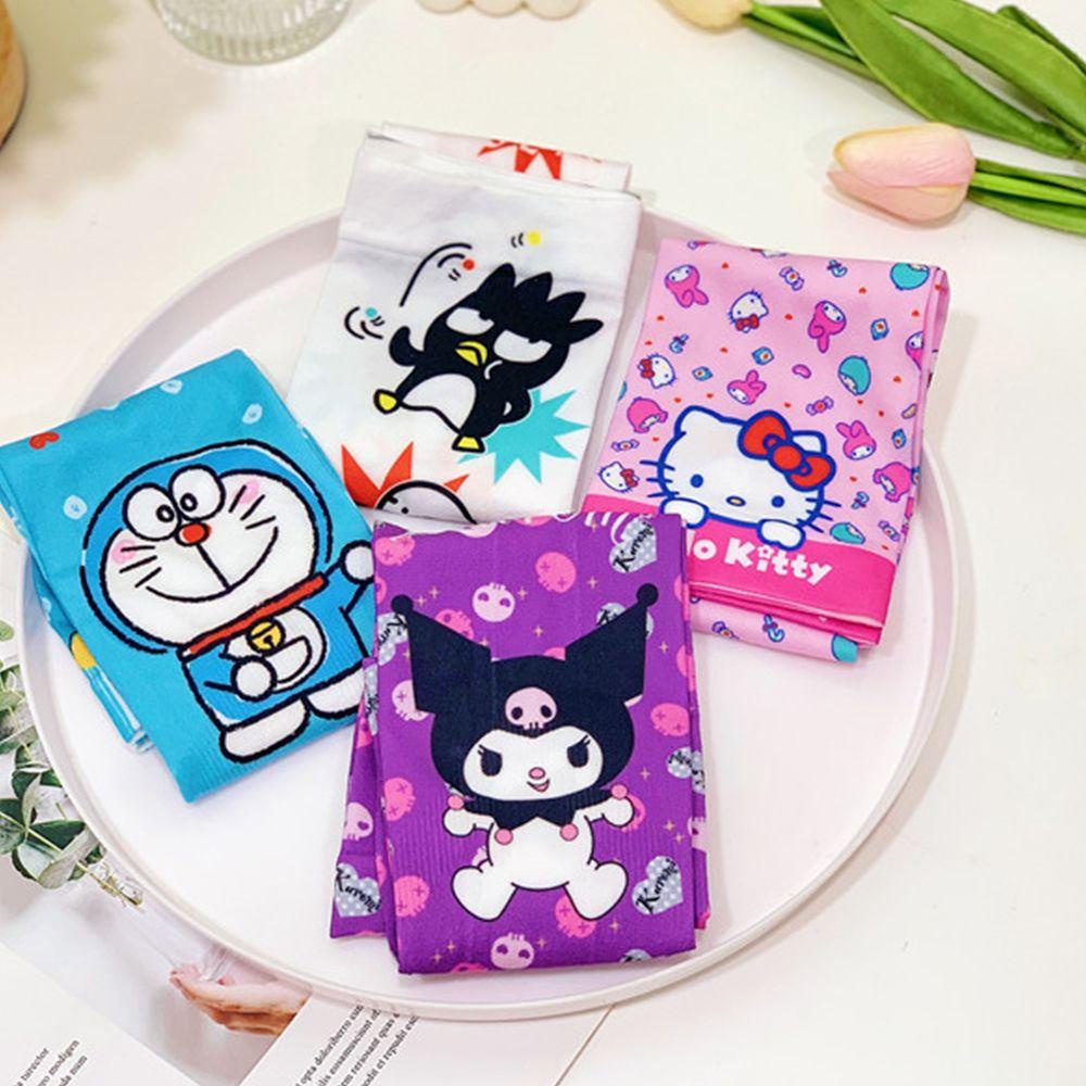 Găng Tay Chống Nắng Bằng Lụa Lạnh Họa Tiết Hoạt Hình Mèo Kuromi Kitty My Melody Cho Nữ