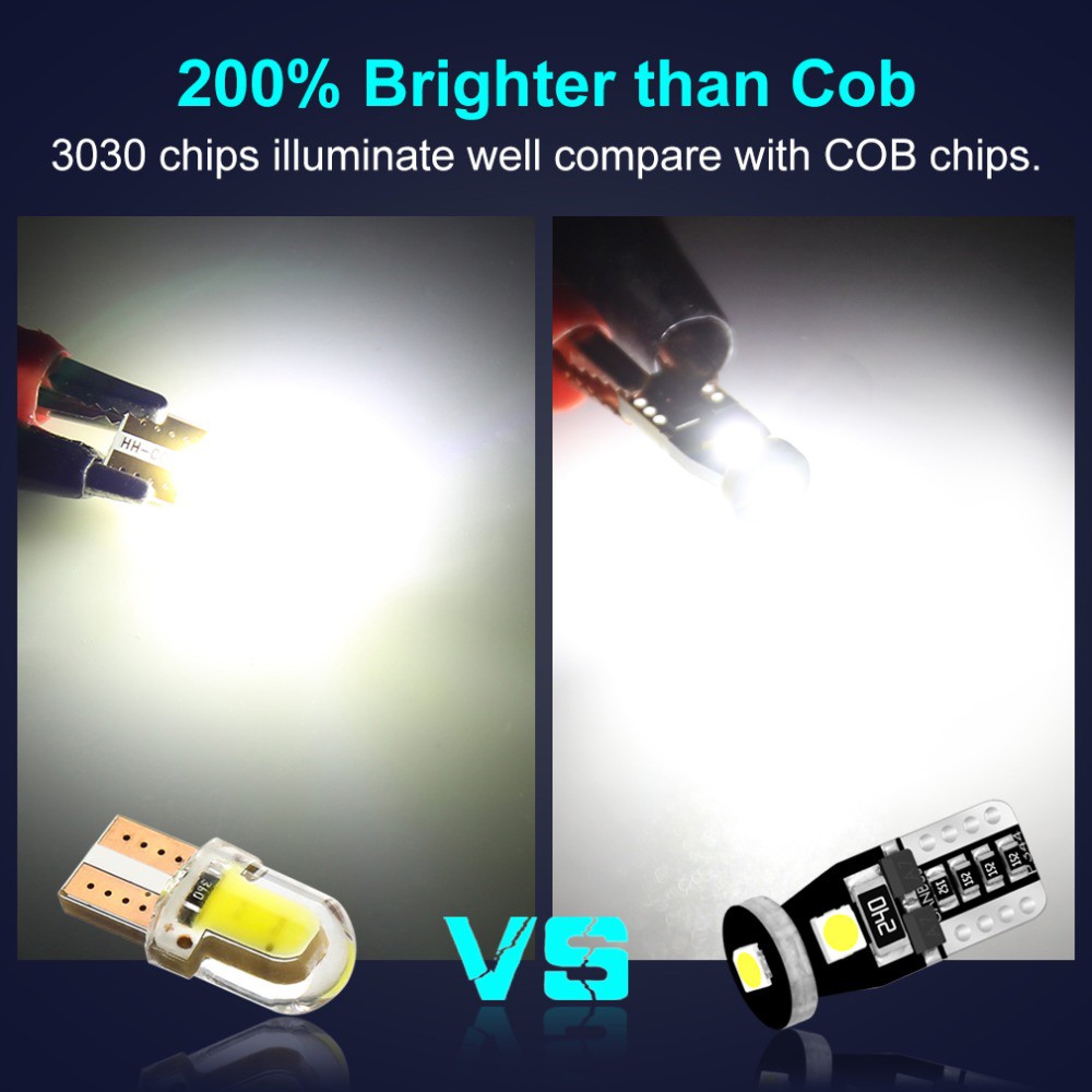 Set 2 Bóng Đèn LED T10 W5W 194 168 Canbus 6000K 3030 Chuyên Dụng Cho Xe Hơi