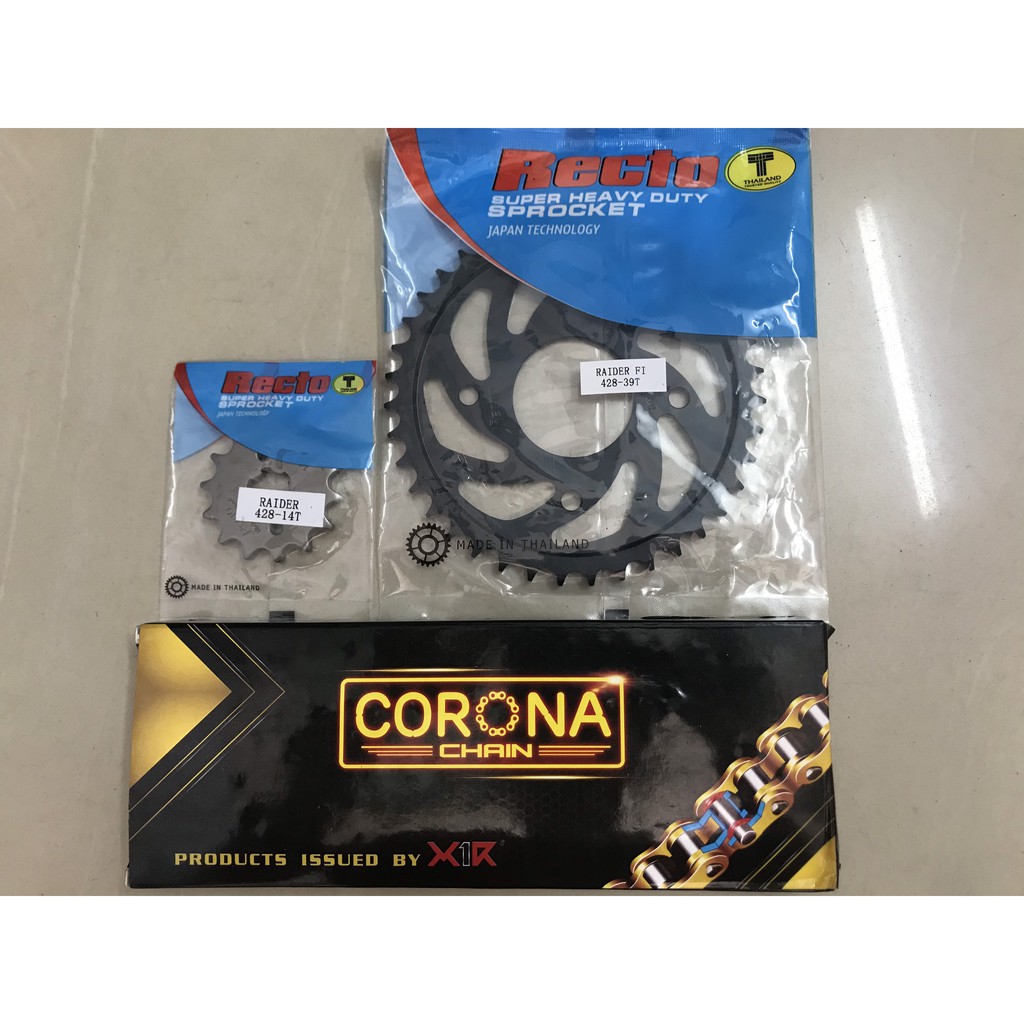 Bộ nhông sên dĩa RaiderFI và Satria (nhông14, dĩa39-Sên X1R có phốt)