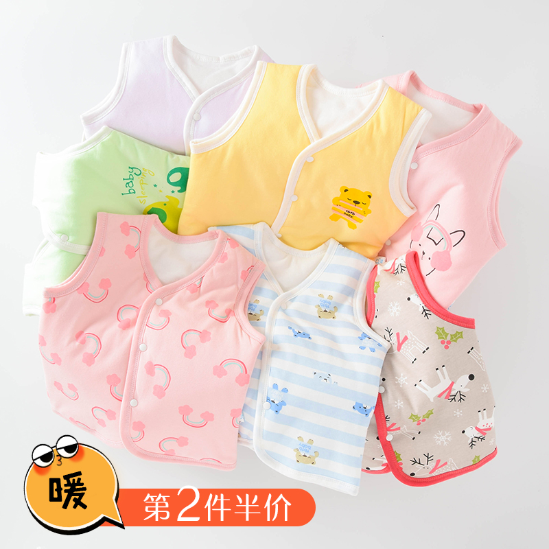 Áo khoác vest bằng sợi cotton chần bông dày giữ ấm cho bé trai bé gái 4 tuổi