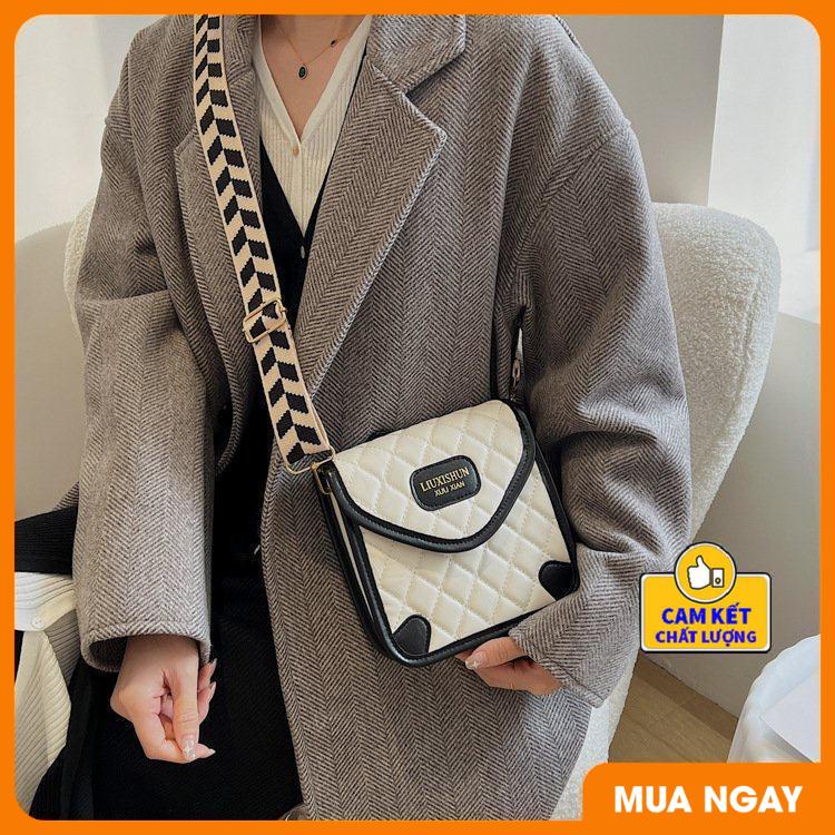 Túi đeo chéo nữ LIUXISHUN cao cấp kiểu dáng sọc caro dây đeo bản to phong cách thời trang trẻ trung sành điệu ST936