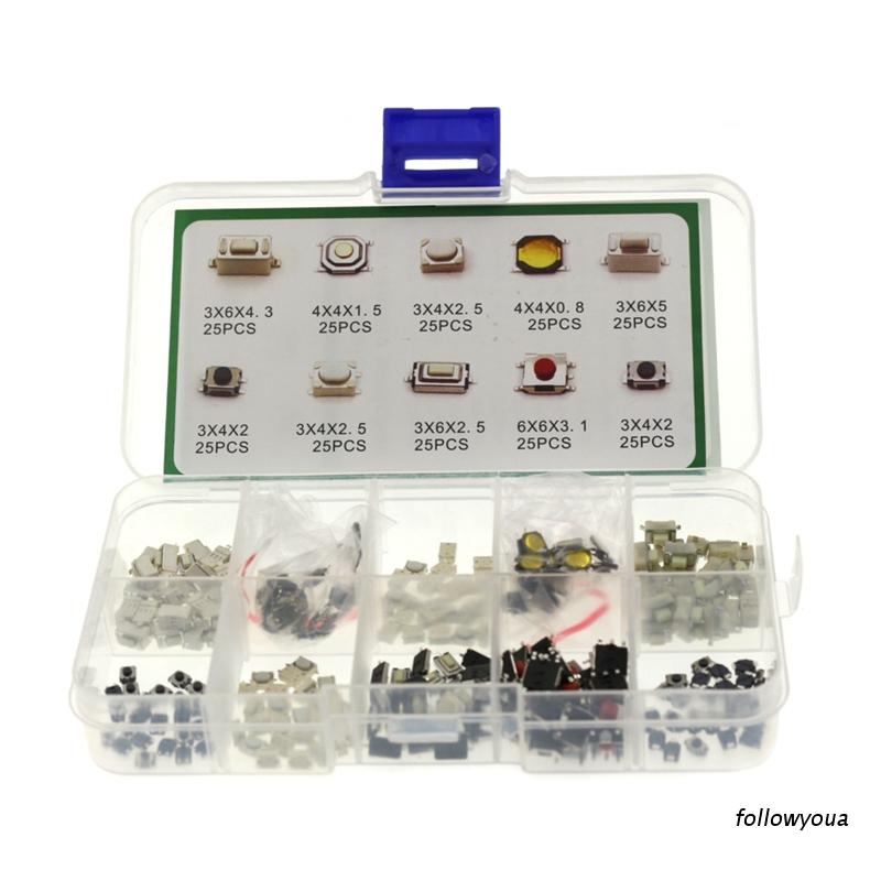 Set 250 Công Tắc Cảm Ứng Micro/Công Tắc Dạng Nhấn 10 Loại