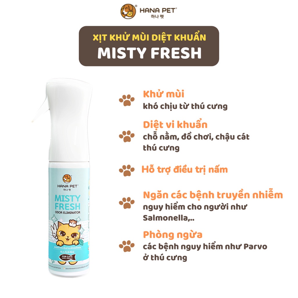 Lõi xịt khử mùi thay thế Misty Fresh cho mèo 300ml - Hana Pet Việt Nam