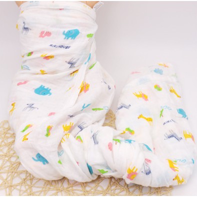 Khăn xô tắm sợi tre Muslin Swaddle 100% cotton an toàn tuyệt đối cho làn da bé