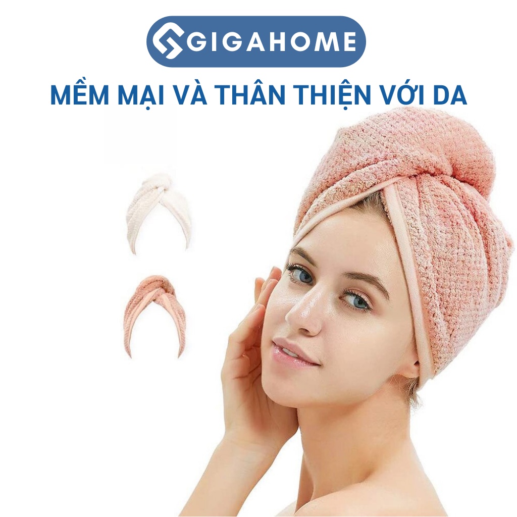 Khăn Quấn Ủ Tóc Lau Khô Siêu Tốc GIGAHOME Thấm Hút Cao, Mềm Mại, Thoáng Khí 8755