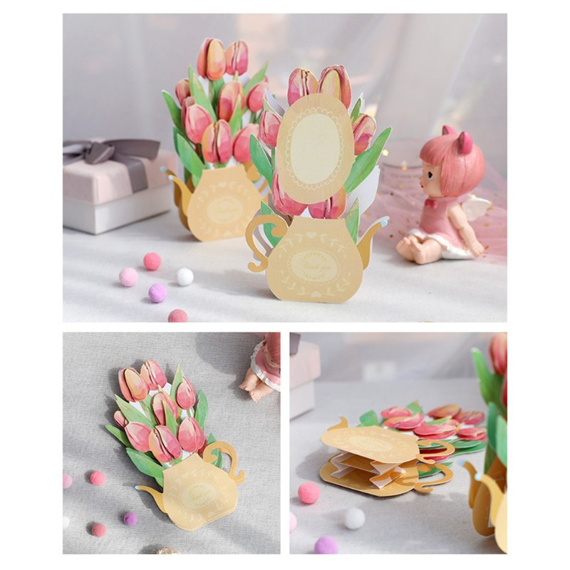 HO 3D Greeting Cards Pop-up Card with Envelope for Christmas Valentine Birthday Anniversary Wedding Mother's Day Gift Postcard