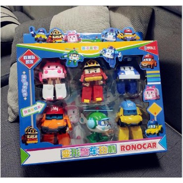 Bộ 6 xe biến hình Robocar Poli phim hoạt hình Poli và những người bạn hàng loại 1 đẹp nhựa an toàn