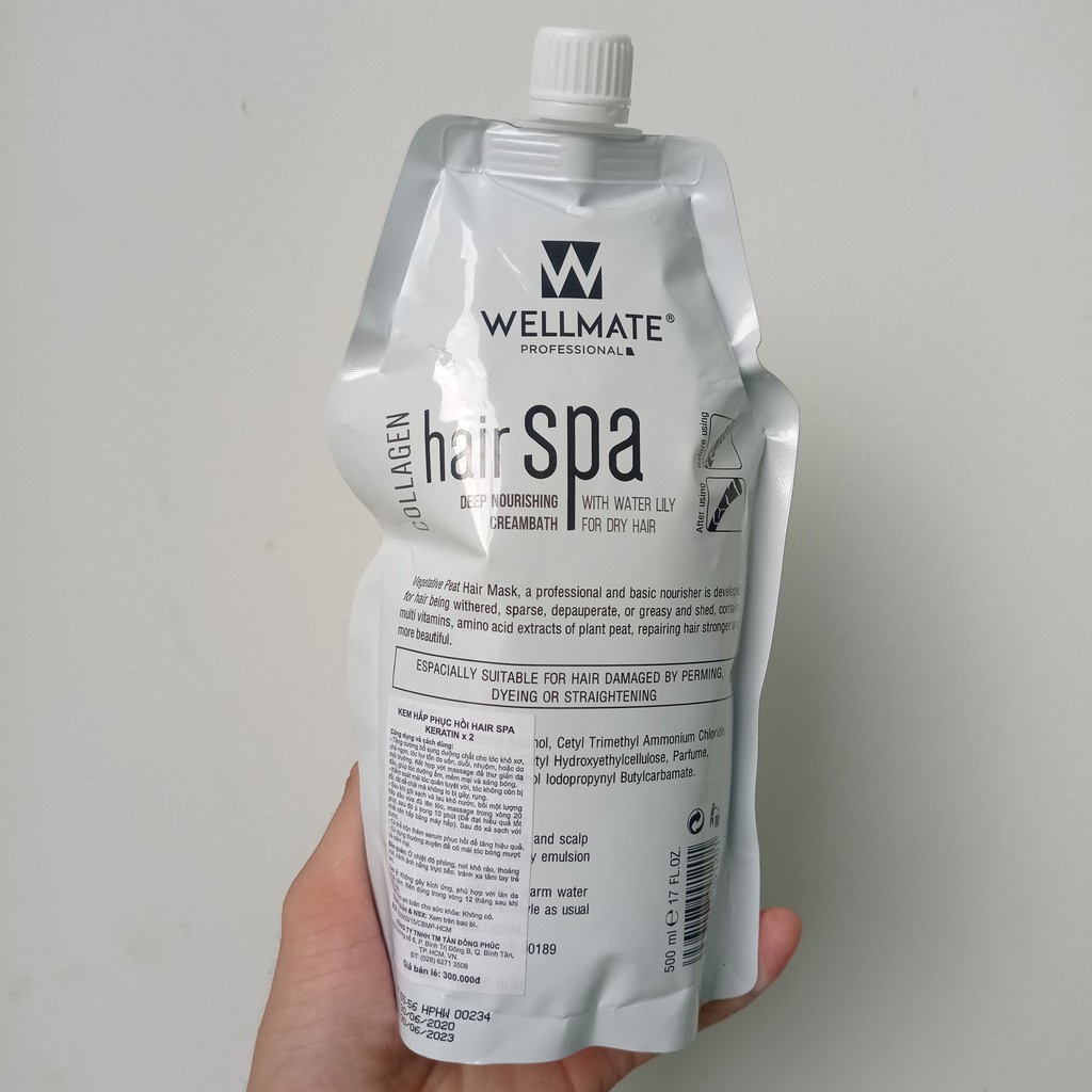 [Wellmate-Chính hãng] Kem hấp phục hồi tóc khô xơ hư tổn Wellmate hair Spa 500ml