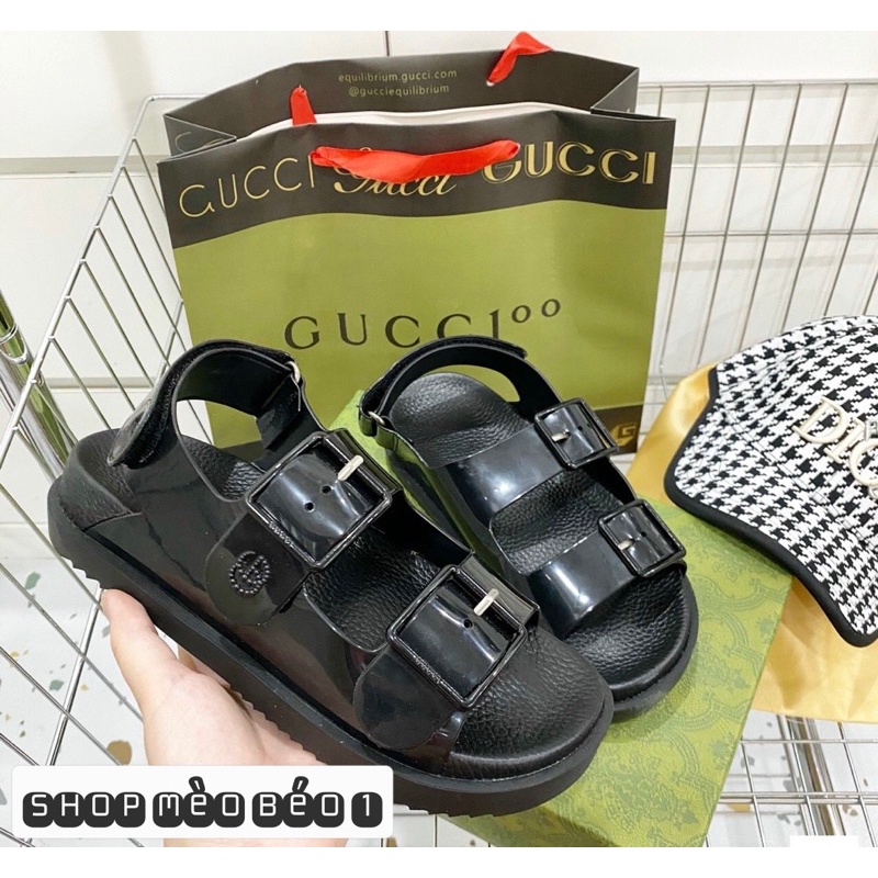 Sandal gc quai ngang đế bằng fullbox