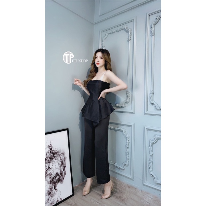 TIPU SHOP - HÀNG MAY THIẾT KẾ ★ Set áo taffta dây ngọc quần xuông lụa satin hà n