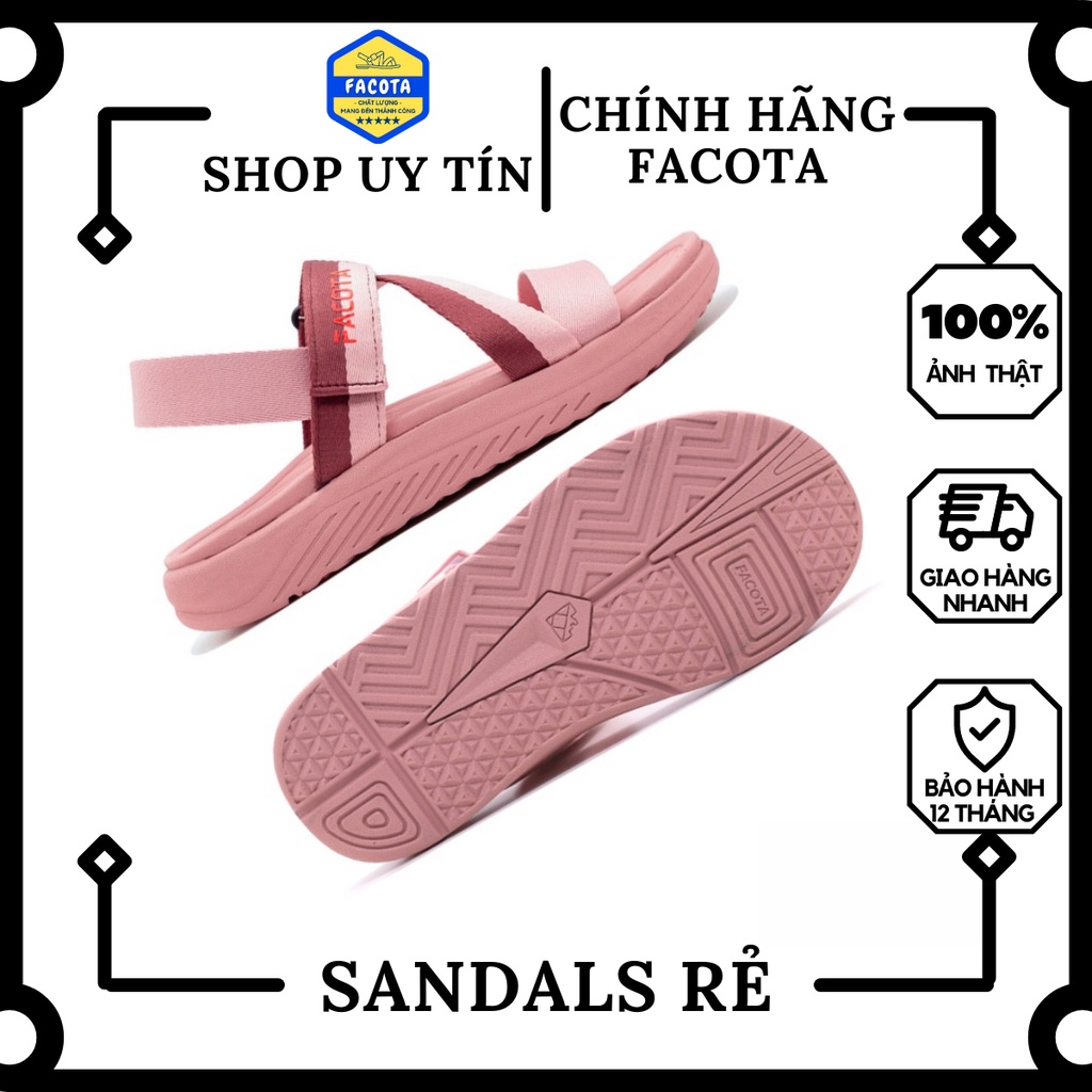 FACOTA | Giày dép sandal nam, nữ Unisex thể thao hồng đi học, đi chơi NN08