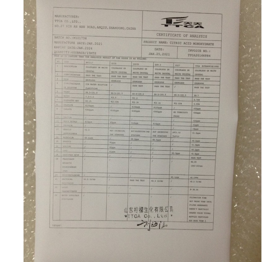 Citric acid ( acid chanh), làm sạch cặn, mảng bám...1kg