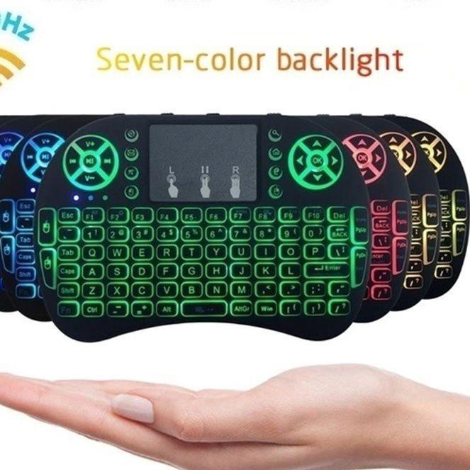 ♘ Bàn Phím Không Dây Mini i8 Có Đèn Nền Cho PC Android Tv Game Bo