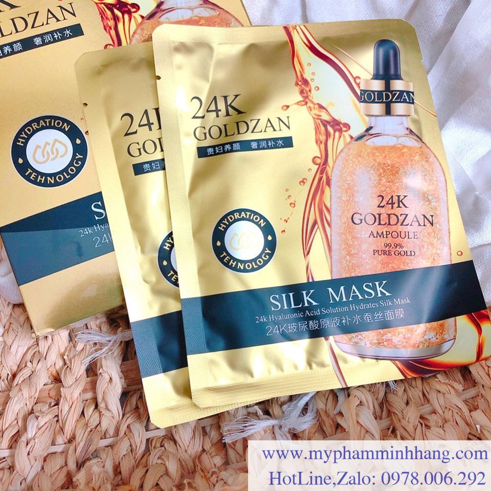 MẶT NẠ V..ÀNG 24K GOLDZAN SILK MASK CAO CẤP HỘP 10 MIẾNG