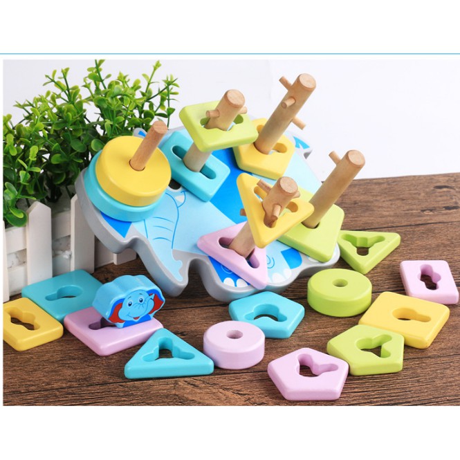 Đồ chơi thả hình 5 trụ đế voi zic zac xịn xò cho bé