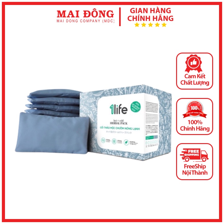 Gối Chườm Bụng Thảo Mộc Nóng Lạnh 1life Hot & Cold Herbal Pillow Thành Phần Tự Nhiên