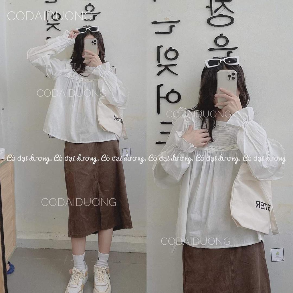 [ảnh thật-sẵn] Áo sơ mi trắng BBD bèo siêu xinh