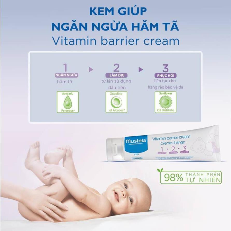 Kem hỗ trợ hăm tã cho trẻ sơ sinh & em bé Mustela Vitamin Barrier Cream 50ml