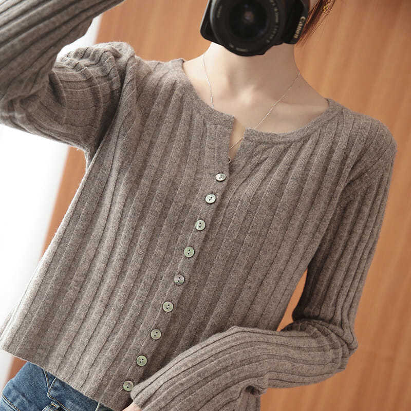 Áo Khoác Cardigan Tay Dài Thời Trang Mùa Thu Mới Cho Nữ 2021