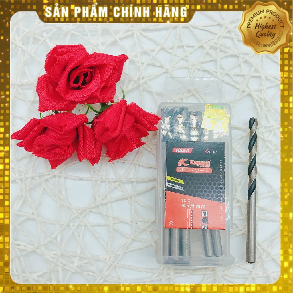 BỘ 10 MŨI KHOAN SẮT - INOX- GỖ KAPUSI 5.5MM CAO CẤP