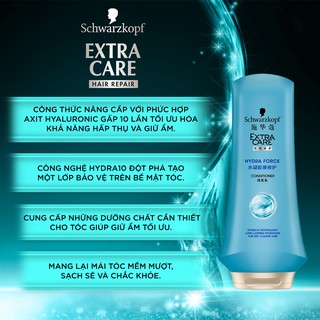 Combo 3 bước cấp ẩm Schwarzkopf Extra Care Hydra Force 950ml