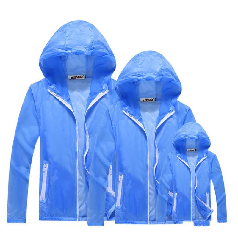 Áo gió siêu mỏng chống tia UV khô nhanh 5 màu sắc lựa chọn cho nam và nữ kích thước 120-3XL